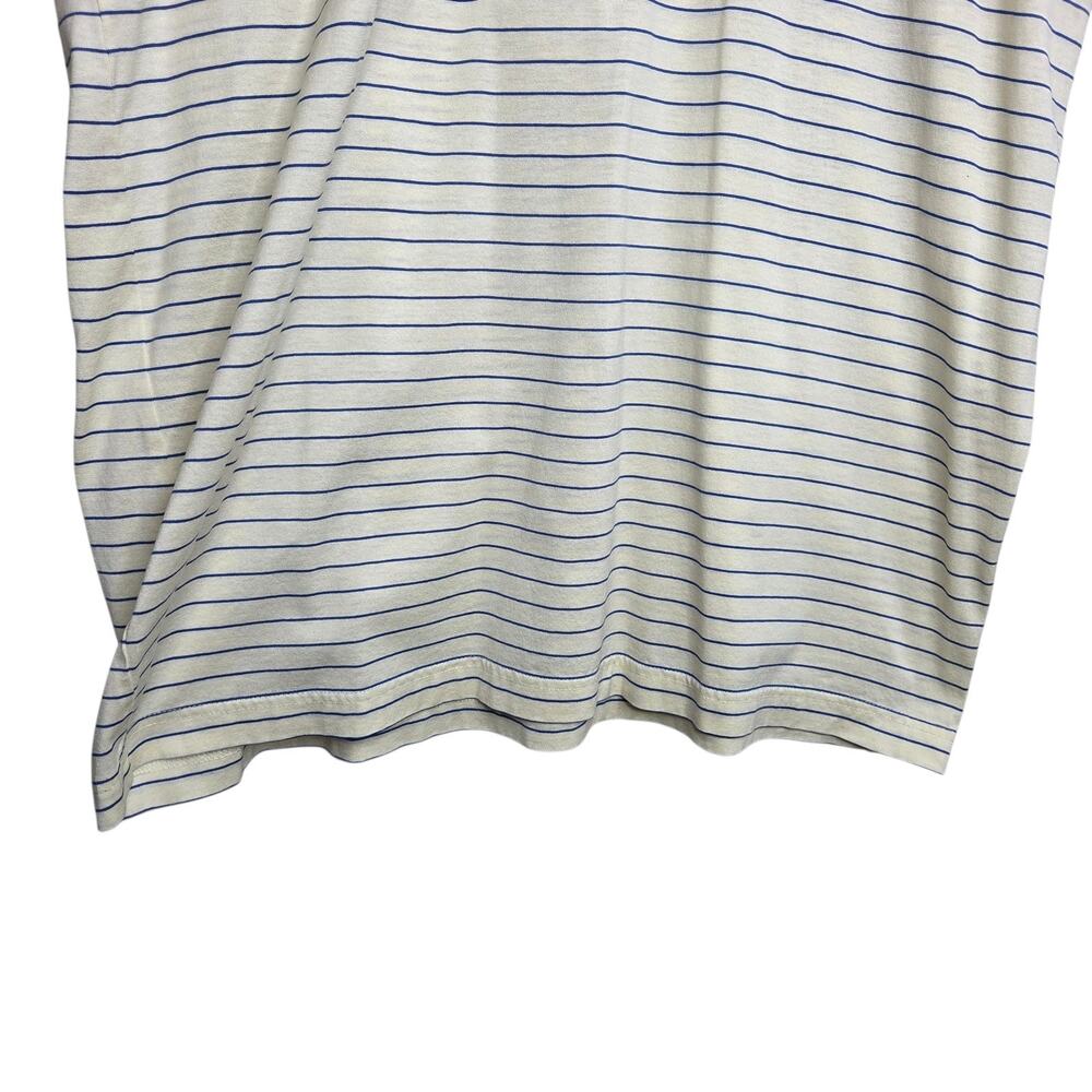 Vtg Masters Augusta National Golf Yellow Blue Striped Polo Shirt Mens SZ L Logo - Picture 6 of 10